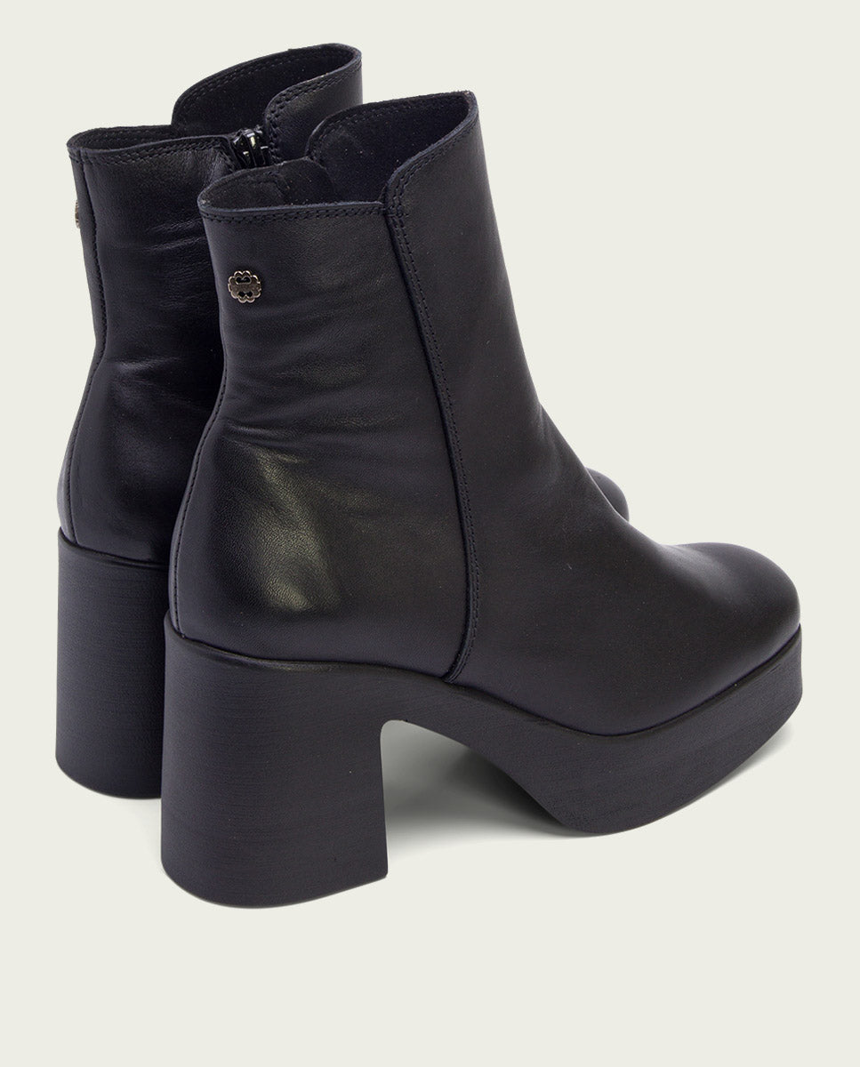 BOTTINES À TALON NOIR ZIPPÉS LIA