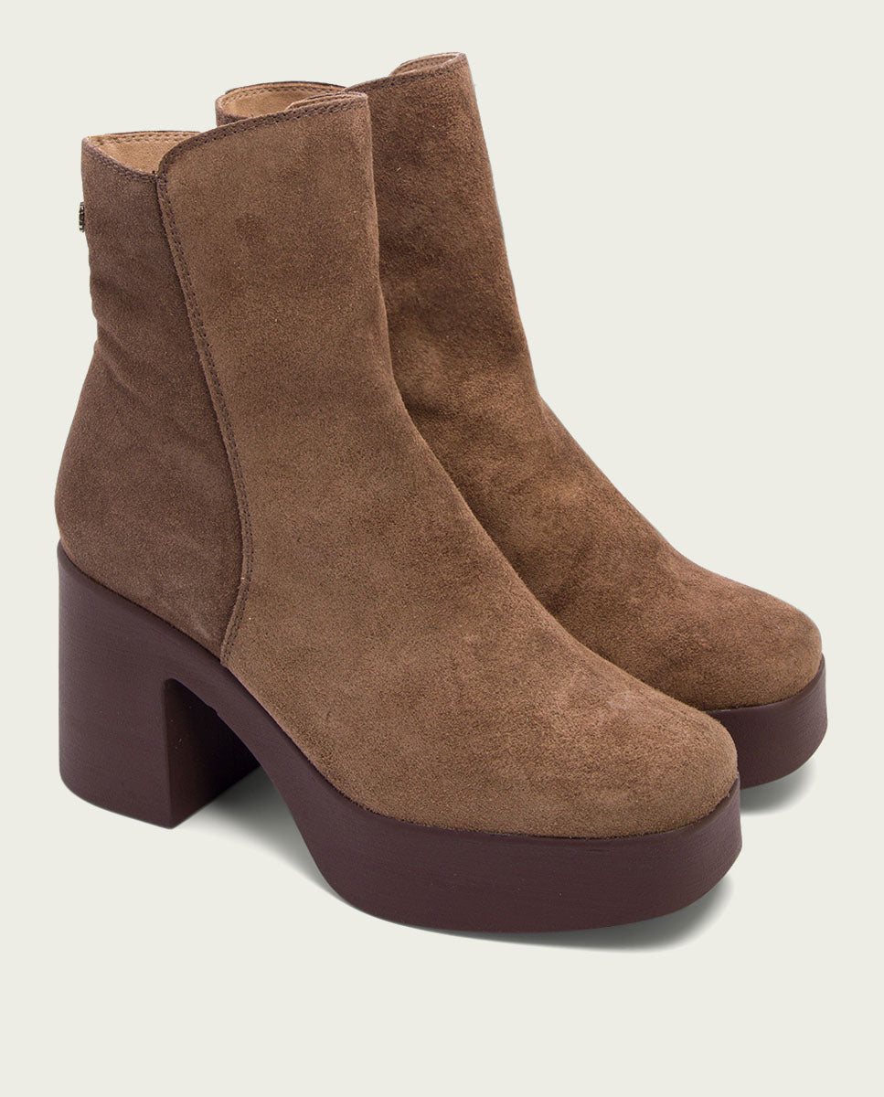 BOTTINES À TALON MOKA ZIPPÉS LETA