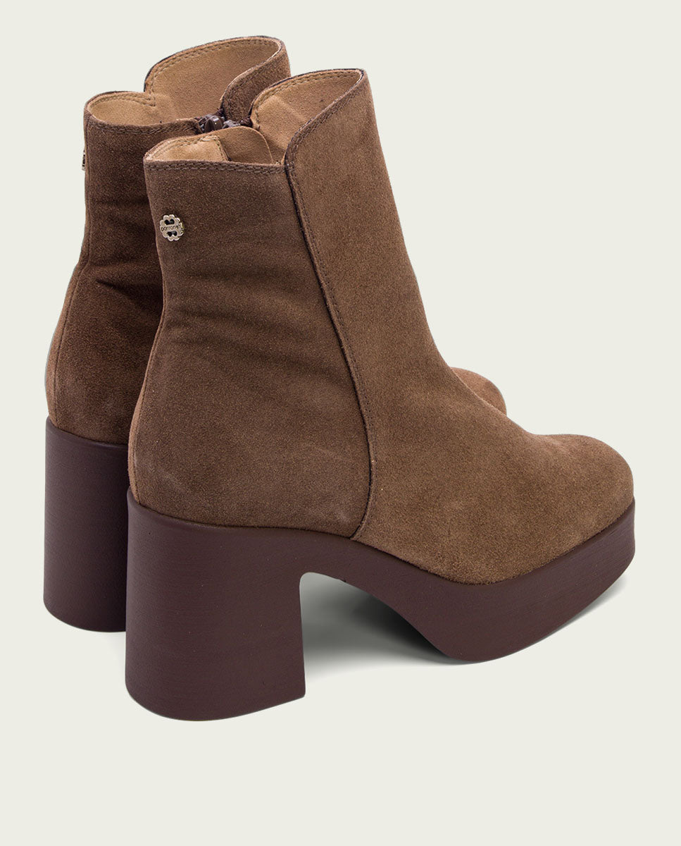 BOTTINES À TALON MOKA ZIPPÉS LETA