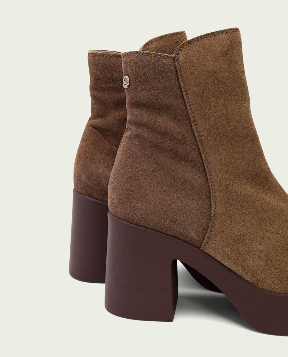 BOTTINES À TALON MOKA ZIPPÉS LETA