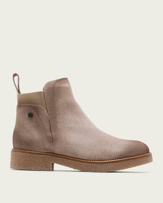 BOTTINES EN CUIR SABLE AVEC ÉLASTIQUES DANNA