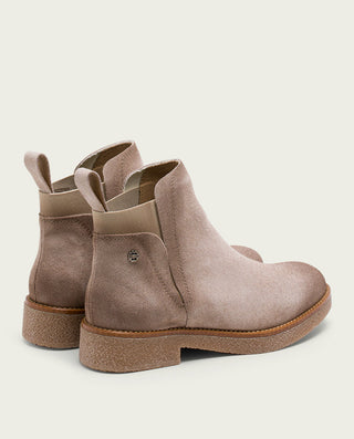 BOTTINES EN CUIR SABLE AVEC ÉLASTIQUES DANNA