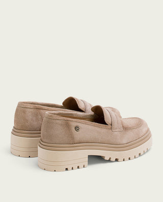 MOCASSINS EN DAIM SABLE FEBE