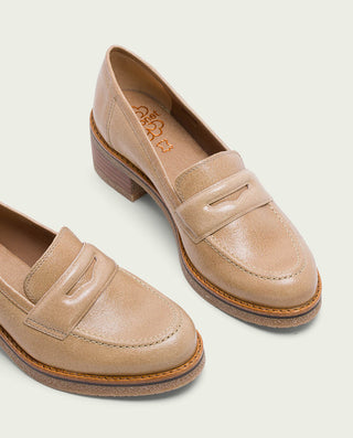 MOCASSINS EN CUIR CAMEL GALIA