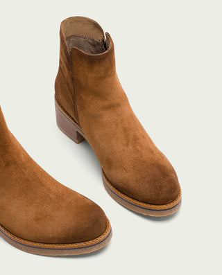 BOTTINES EN CUIR DAIM AVEC FERMETURE ÉCLAIR GLEDA