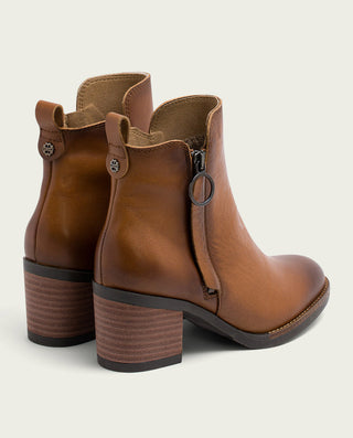 BOTTINES EN CUIR CUIR AVEC FERMETURE ÉCLAIR JAELA