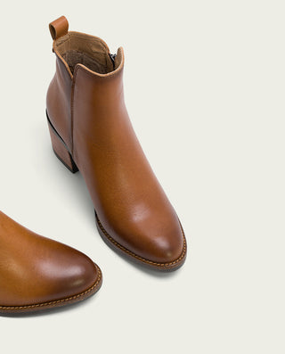 BOTTINES EN CUIR CUIR AVEC FERMETURE ÉCLAIR JAELA