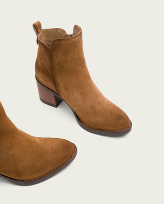 BOTTINES EN DAIM CUIR AVEC FERMETURE ÉCLAIR JUNO.