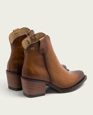 BOTTINES COWBOY EN CUIR CUIR AVEC FERMETURE ÉCLAIR HADRIA