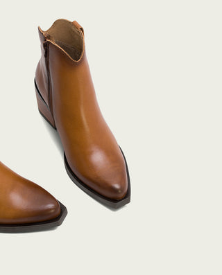 BOTTINES COWBOY EN CUIR CUIR AVEC FERMETURE ÉCLAIR HADRIA