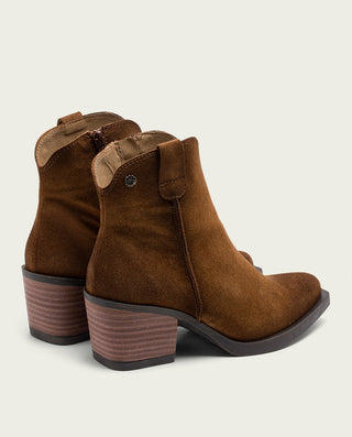 BOTTINES COWBOY EN DAIM CUIR AVEC FERMETURE ÉCLAIR HEBE