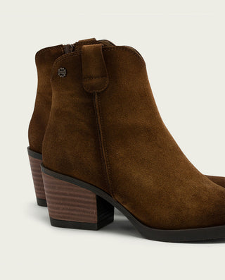 BOTTINES COWBOY EN DAIM CUIR AVEC FERMETURE ÉCLAIR HEBE