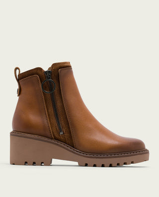 BOTTINES EN CUIR AVEC TALON ET FERMETURE ÉCLAIR CUIR LEONA.