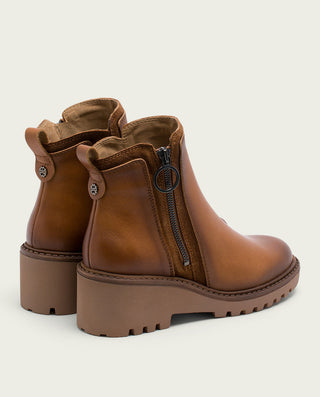 BOTTINES EN CUIR AVEC TALON ET FERMETURE ÉCLAIR CUIR LEONA.