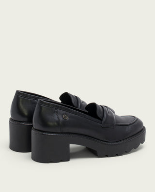 MOCASSINS EN CUIR AVEC TALON NOIR MABEL