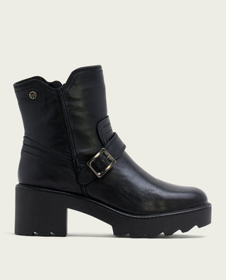 BOTTINES EN CUIR AVEC FERMETURE ÉCLAIR NOIRE MALIA