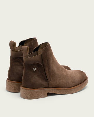 BOTTINES EN CUIR MOKA AVEC ÉLASTIQUES ANNA