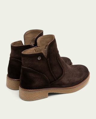 BOTTINES EN CUIR MOKA AVEC FERMETURE ÉCLAIR ADELE