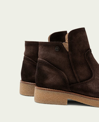 BOTTINES EN CUIR MOKA AVEC FERMETURE ÉCLAIR ADELE