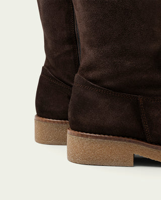 BOTTES HAUTES EN CUIR MOKA AVEC FERMETURE ÉCLAIR ÁGATE