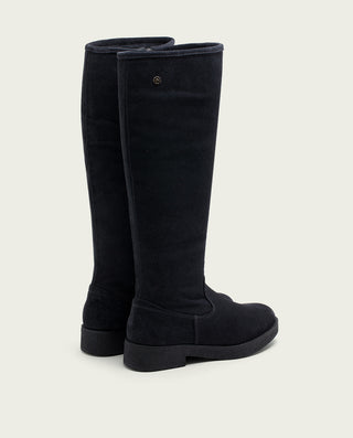 BOTTES HAUTES EN CUIR CHARBON AVEC ÉCLAIR ÁGATA