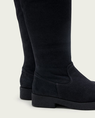 BOTTES HAUTES EN CUIR CHARBON AVEC ÉCLAIR ÁGATA