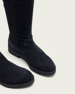 BOTTES HAUTES EN CUIR CHARBON AVEC ÉCLAIR ÁGATA