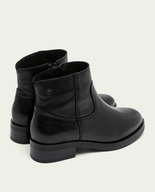 BOTTINES EN CUIR NOIRS AVEC FERMETURE ÉCLAIR BÁRBARA