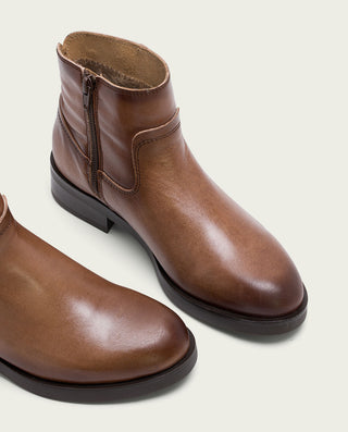 BOTTINES EN CUIR CUIR AVEC FERMETURE ÉCLAIR BÁRBARA