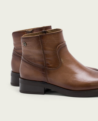 BOTTINES EN CUIR CUIR AVEC FERMETURE ÉCLAIR BÁRBARA