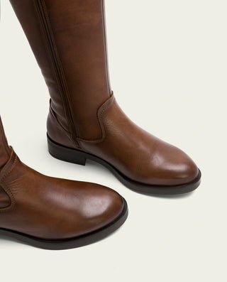 BOTTES HAUTES EN CUIR CUIR AVEC FERMETURE ÉCLAIR BELÉN