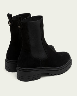 BOTTINES EN DAIM NOIR AVEC ÉLASTIQUES CELESTE