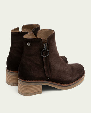 BOTTINES EN DAIM MOKA AVEC ÉCLAIR DIANA