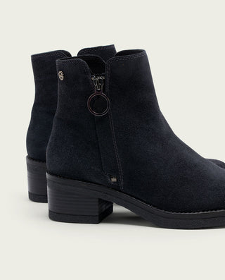 BOTTINES EN CUIR CHARBON AVEC ÉCLAIR DIANA