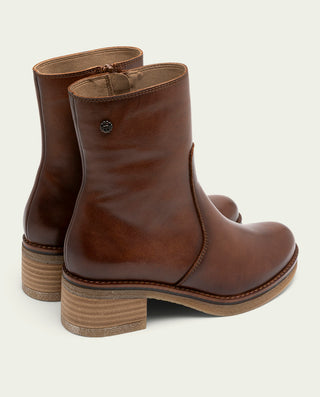 BOTTINES EN CUIR CUIR AVEC FERMETURE ÉCLAIR DENISE