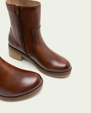 BOTTINES EN CUIR CUIR AVEC FERMETURE ÉCLAIR DENISE