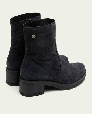 BOTTINES EN CUIR CHARBON AVEC FERMETURE ÉCLAIR DANIELA