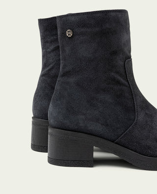 BOTTINES EN CUIR CHARBON AVEC FERMETURE ÉCLAIR DANIELA