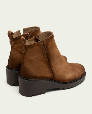 BOTTINES EN CUIR À SEMELLE COMPENSÉE CUIR ELISA