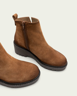 BOTTINES EN CUIR À SEMELLE COMPENSÉE CUIR ELISA