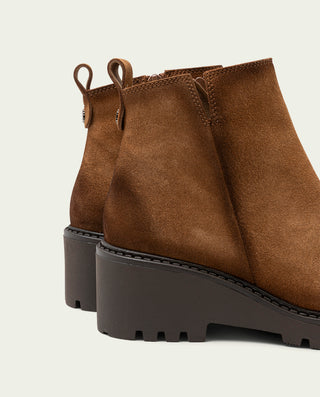 BOTTINES EN CUIR À SEMELLE COMPENSÉE CUIR ELISA