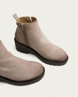 BOTTINES EN CUIR À SEMELLE COMPENSÉE ARENA ELISA