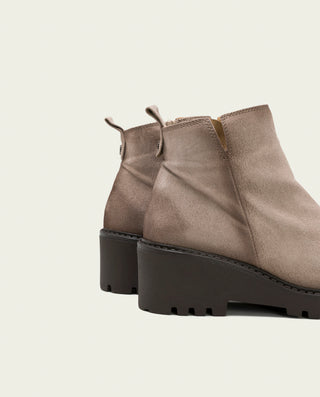 BOTTINES EN CUIR À SEMELLE COMPENSÉE ARENA ELISA