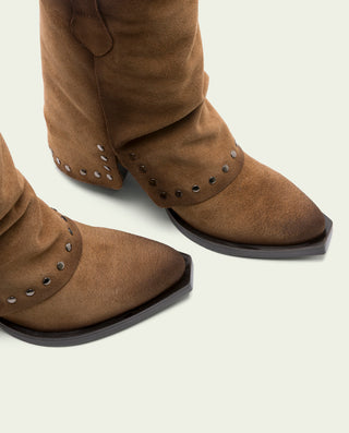 BOTTES COWBOY EN DAIM CUIR CUIR HEIDI
