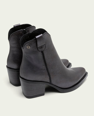 BOTTINES COWBOY EN CUIR MÉTALLISÉ MOKA FÁTIMA