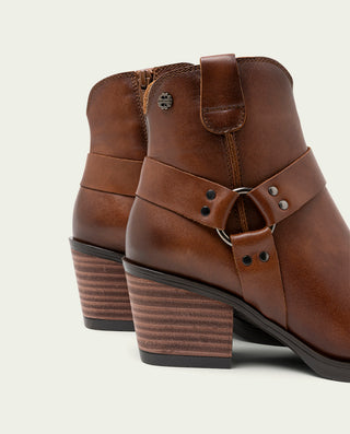 BOTTINES COWBOY EN CUIR CUIR AVEC ÉCLAIR FABIANA