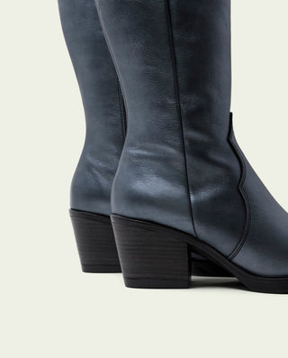 BOTTES COWBOY EN CUIR MÉTALLISÉ PLOMB FABILA
