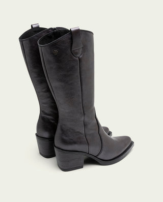 BOTTES COWBOY EN CUIR MOKA MÉTALLISÉ FABILA