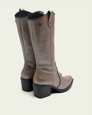 BOTTES COWBOY EN CUIR PLATINE FABILA