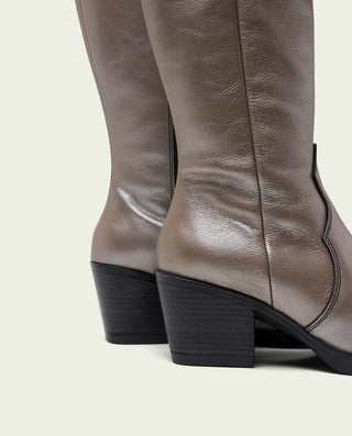 BOTTES COWBOY EN CUIR PLATINE FABILA